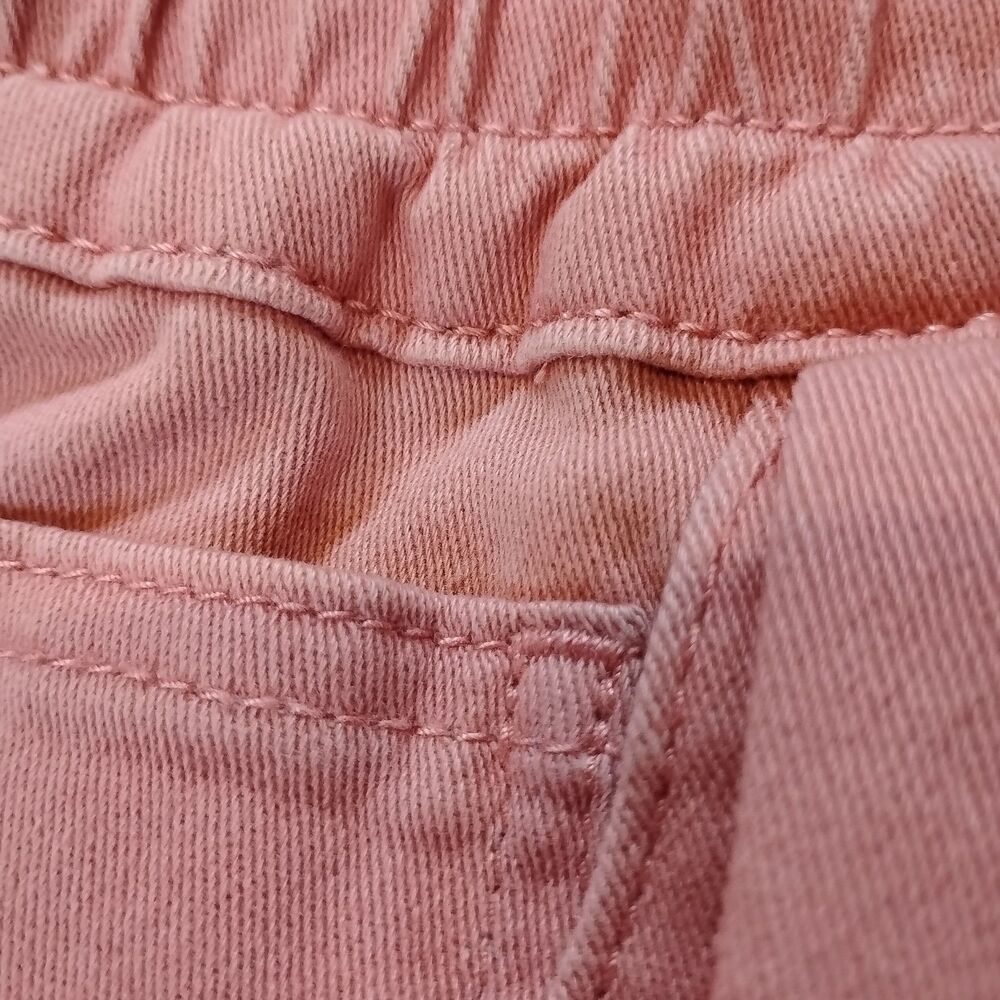 Paperbag Short Women L Rose Stretch Relax Fit NEW Pockets Pull on Ruffle Waist - Picture 9 of 9